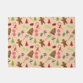 Gingerbrood Man, Snoep en santa hat Deurmat (Voorkant)