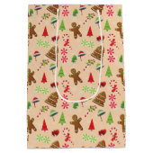 Gingerbrood Man, Snoep en santa hat Medium Cadeauzakje (Achterkant)