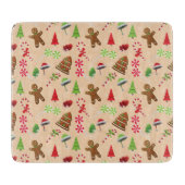 Gingerbrood Man, Snoep en santa hat Snijplank (Voorkant)