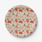 Gingerbrood Man, Snoepjes munt en ijs Papieren Bordje (Voorkant)