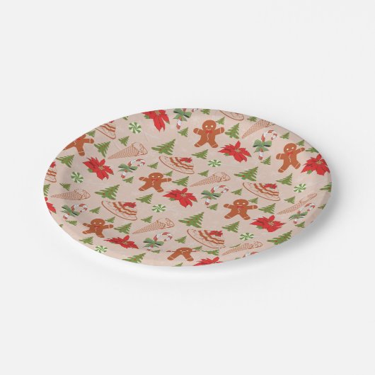 Gingerbrood Man, Snoepjes munt en ijs Papieren Bordje (Gekanteld)