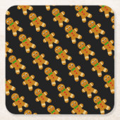 Gingerbrood Man Square Paper Onderzetter (Voorkant)