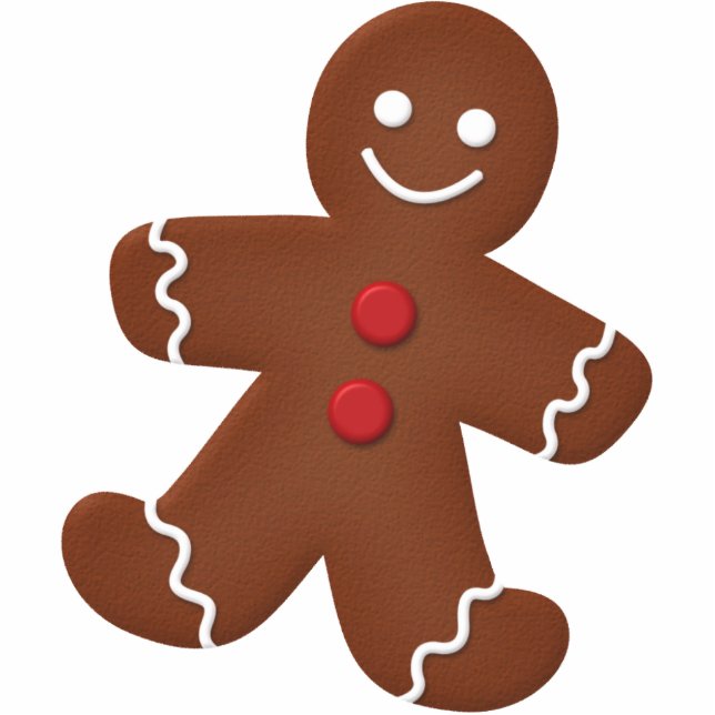 Gingerbrood Man Staand Fotobeeldje (Voorkant)