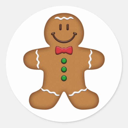 Gingerbrood Man Sticker (Voorkant)