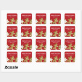 GingerBrood man suikerkoekje Rood cadeau label (Vel)