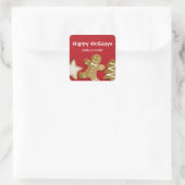 GingerBrood man suikerkoekje Rood cadeau label (Tas)