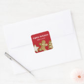 GingerBrood man suikerkoekje Rood cadeau label (Envelop)
