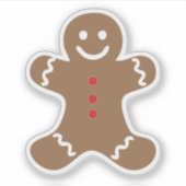 Gingerbrood Man Transparant Sticker (Voorkant)