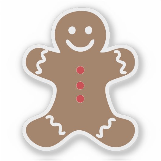 Gingerbrood Man Transparant Sticker (Voorkant)