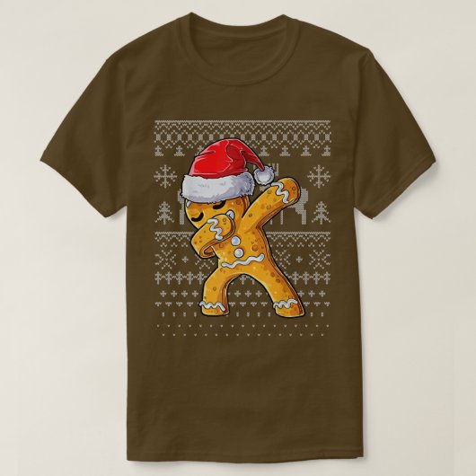 Gingerbrood Man Ugly KerstSweater Gingerdab D T-shirt (Design voorkant)