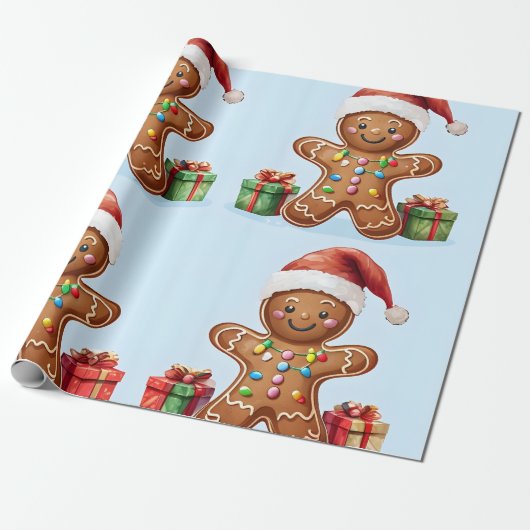Gingerbrood Man — Verpakkingspapier Cadeaupapier (Uitgerold)