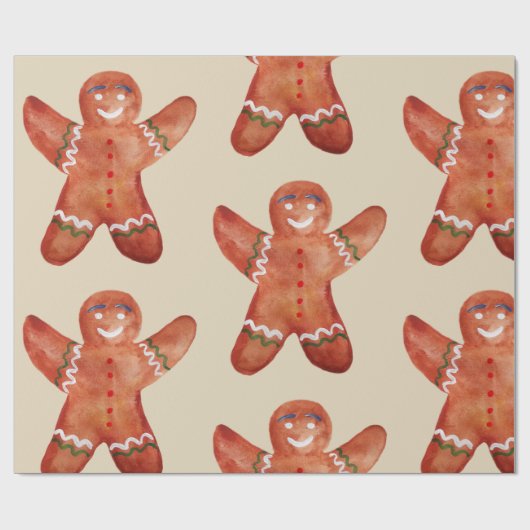 Gingerbrood Man — Verpakkingspapier Cadeaupapier (Vlak)