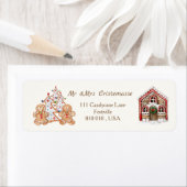 Gingerbrood man, vrouw, snoeprietenhuis Kerstmis Etiket (Insitu)