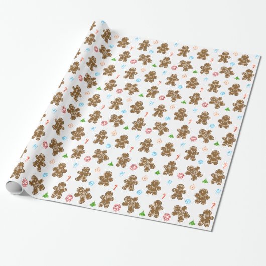 Gingerbrood man Wrapping Paper Cadeaupapier (Uitgerold)