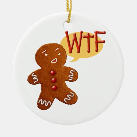 Gingerbrood Man WTF Keramisch Ornament (Voorkant)