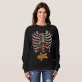 Gingerbrood Man X Ray Skeleton Botten Kerstmis Trui (Voorkant volledig)