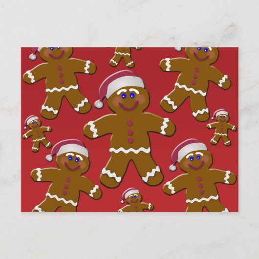 Gingerbrood Mannen Briefkaart (Voorkant)