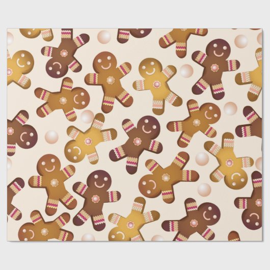 Gingerbrood mannen cadeaupapier (Vlak)