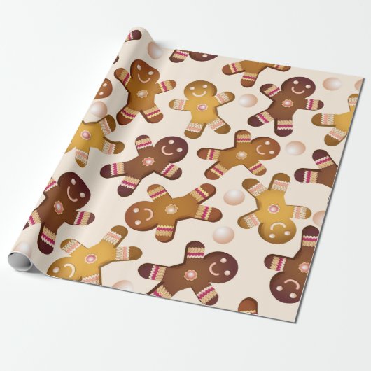 Gingerbrood mannen cadeaupapier (Uitgerold)