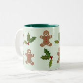 Gingerbrood Mannen en Holly Tweekleurige Koffiemok (Voorkant links)
