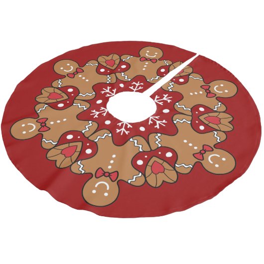 Gingerbrood mannen en Snowflake Mandala Kerstboom Rok (Gekanteld)