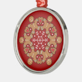 Gingerbrood mannen en Snowflake Mandala Metalen Ornament (Links)