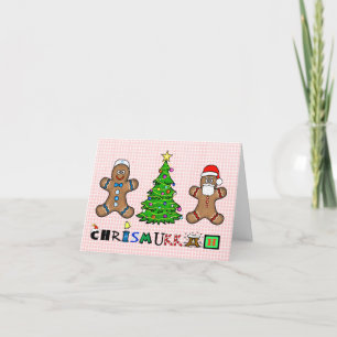 Gingerbrood Mannen en Tree Chrismukkah Card Kaart