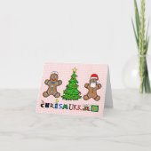 Gingerbrood Mannen en Tree Chrismukkah Card Kaart (Voorkant)