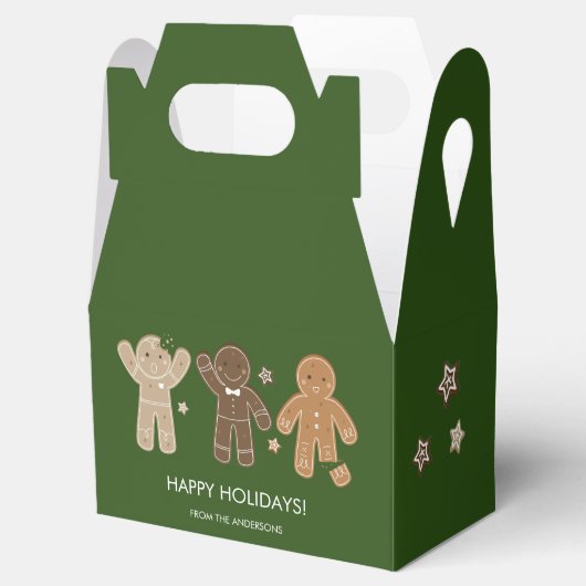 Gingerbrood Mannen Holiday Favor Box Bedankdoosjes (Geopend)