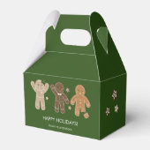 Gingerbrood Mannen Holiday Favor Box Bedankdoosjes (Voorkant Zijde)