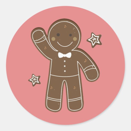 Gingerbrood Mannen Holiday Sticker (Voorkant)