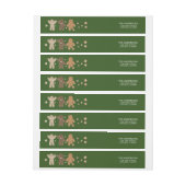 Gingerbrood Mannen Holiday Wraparound Adres Etiket (Vel)