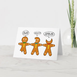 Gingerbrood Mannen Humor Feestdagen Kaart