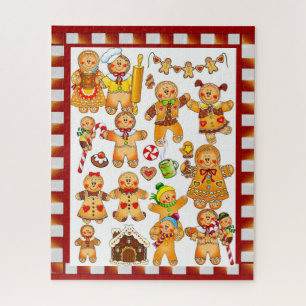 Gingerbrood Mannen Jigzaag Puzzle Legpuzzel
