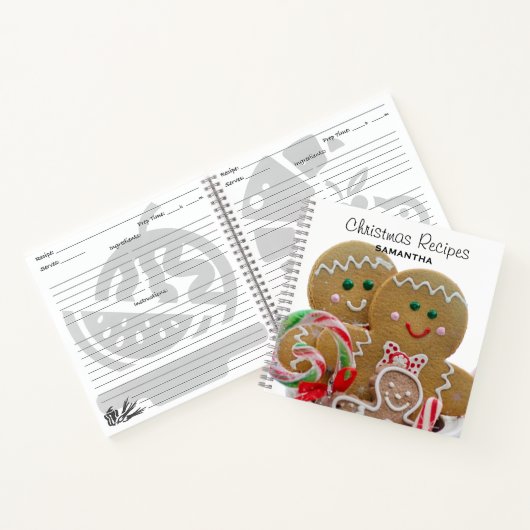 Gingerbrood Mannen Kerstmis Gepersonaliseerd Notitieboek (Binnen)