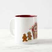 Gingerbrood Mannen met Gingerbrood Tweekleurige Koffiemok (Voorkant links)