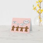 Gingerbrood Mannen met letsels Funny kerstkaart Kaart (Gele Bloem)