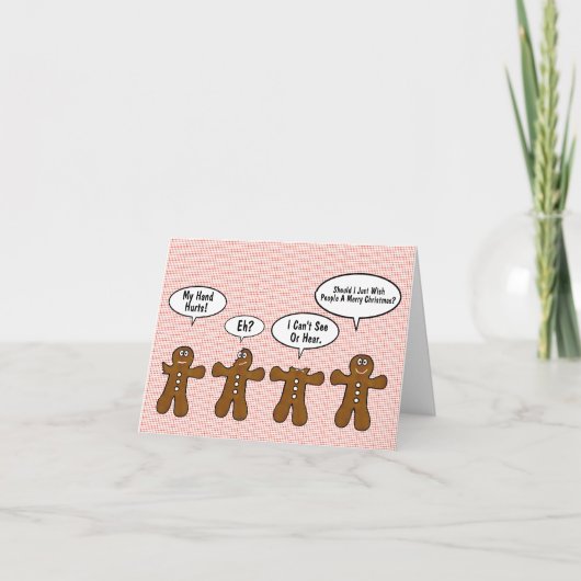 Gingerbrood Mannen met letsels Funny kerstkaart Kaart (Voorkant)