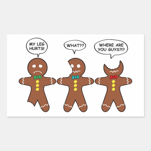 Gingerbrood Mannen Mijn been Hurts Holiday Rectang Rechthoekige Sticker (Voorkant)