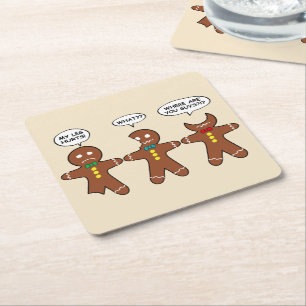 Gingerbrood Mannen Mijn Beenhoest Holiday Kartonnen Onderzetters