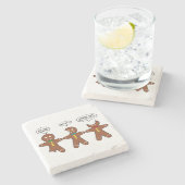 Gingerbrood Mannen Mijn Beenhoest Holiday Stenen Onderzetter (Zijkant)