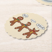 Gingerbrood Mannen Mijn BeenHurts Holiday Round Kartonnen Onderzetters (Gekanteld)