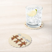 Gingerbrood Mannen Mijn BeenHurts Holiday Round Kartonnen Onderzetters (Insitu)