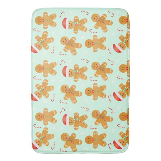 Gingerbrood Mannen Patroon Badmat (Voorkant Verticaal)