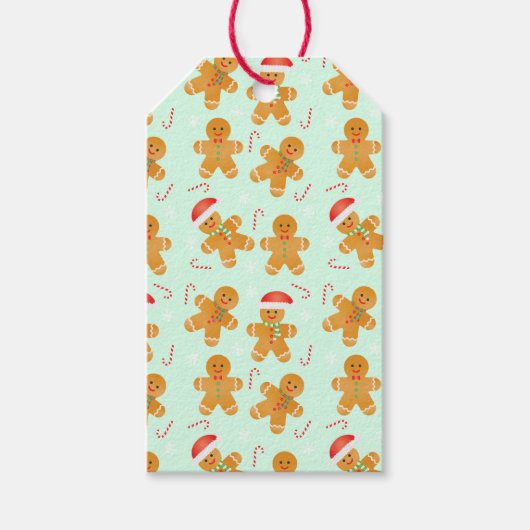 Gingerbrood Mannen Patroon Cadeaulabel (Voorkant)