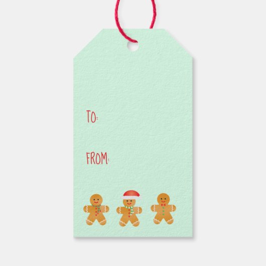Gingerbrood Mannen Patroon Cadeaulabel (Achterkant)