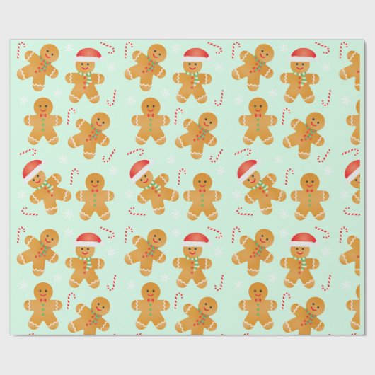 Gingerbrood Mannen Patroon Cadeaupapier (Vlak)