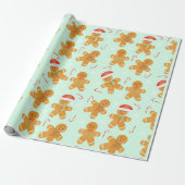 Gingerbrood Mannen Patroon Cadeaupapier (Uitgerold)