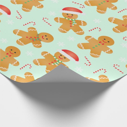 Gingerbrood Mannen Patroon Cadeaupapier (Hoek)