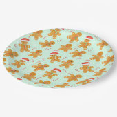 Gingerbrood Mannen Patroon Papieren Bordje (Gekanteld)